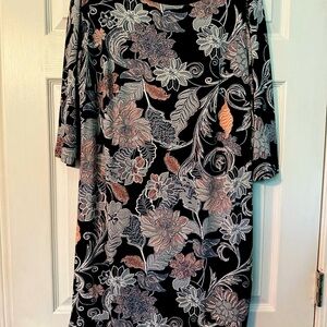 Navy Dress with pink and white floral design